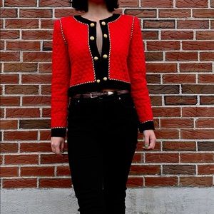 Quilted Military Jacket with Gold Buttons